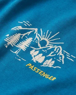 Riser Recycled Cotton Long Sleeve T-Shirt - Blue Coral