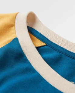 Riser Recycled Cotton Long Sleeve T-Shirt - Blue Coral