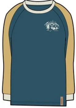 Riser Recycled Cotton Long Sleeve T-Shirt - Blue Coral