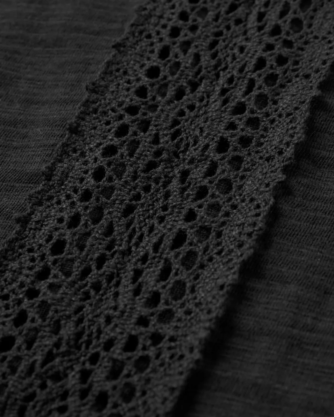 Rivergate Recycled Cotton Long Sleeve Top - Black