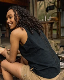 Rivergate Recycled Cotton Long Sleeve Top - Black