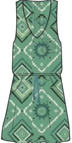 Rivergate Recycled Cotton Dress - Sunburst Green Spruce