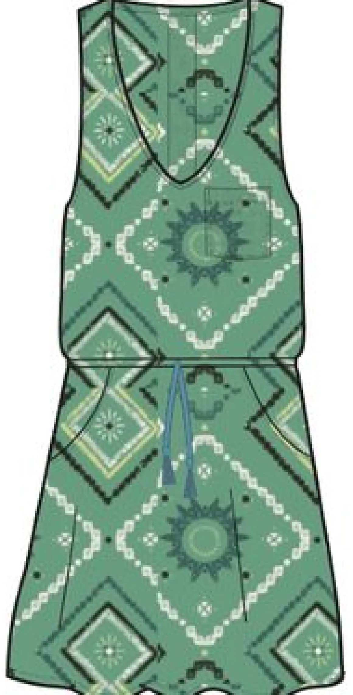 Rivergate Recycled Cotton Dress - Sunburst Green Spruce