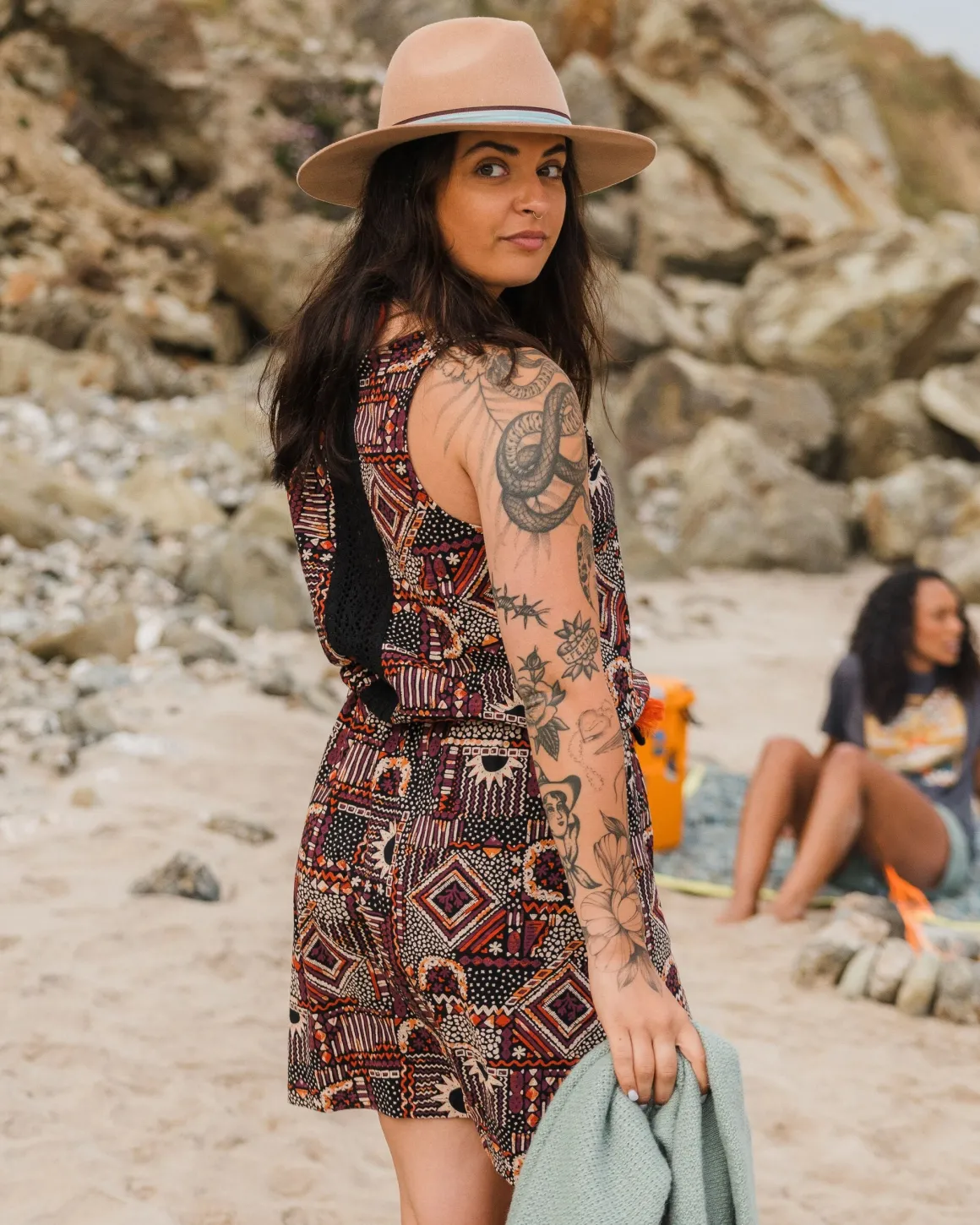 Rivergate Recycled Cotton Dress - Vintage Patchwork Black/Multi