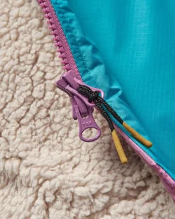 Roaming Recycled Sherpa Lined Changing Robe - Viridian Green/Orchid