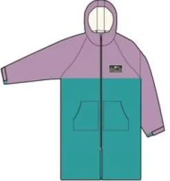 Roaming Recycled Sherpa Lined Changing Robe - Viridian Green/Orchid