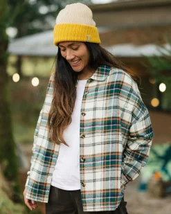 Rootsy Organic Cotton Long Sleeve Shirt - Birch/Rain Forest Check