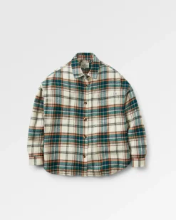 Rootsy Organic Cotton Long Sleeve Shirt - Birch/Rain Forest Check