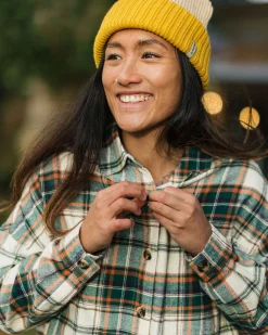 Rootsy Organic Cotton Long Sleeve Shirt - Birch/Rain Forest Check