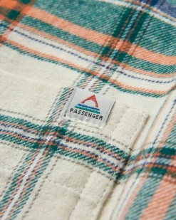 Rootsy Organic Cotton Long Sleeve Shirt - Birch/Rain Forest Check