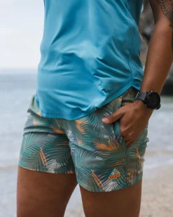 Roundtrip Recycled All Purpose Trail Short - Palm Camo Deep Sea