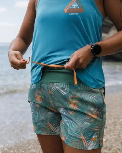 Roundtrip Recycled All Purpose Trail Short - Palm Camo Deep Sea