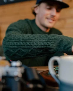 Sandbar Cable Knitted Sweater - Fir Tree