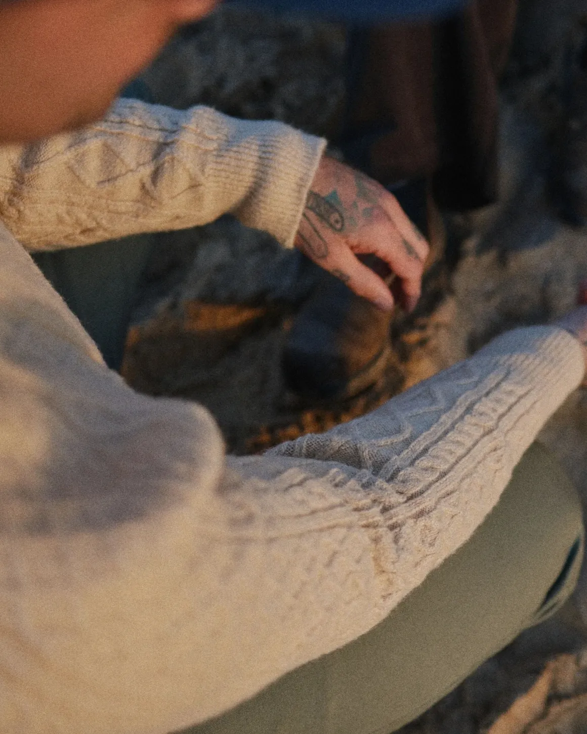 Sandbar Cable Knitted Sweater - Stone