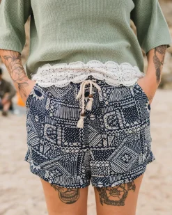 Santosa Woven Shorts - Vintage Patchwork Navy
