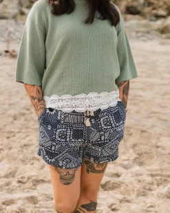 Santosa Woven Shorts - Vintage Patchwork Navy