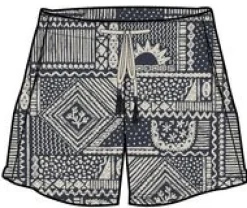 Santosa Woven Shorts - Vintage Patchwork Navy