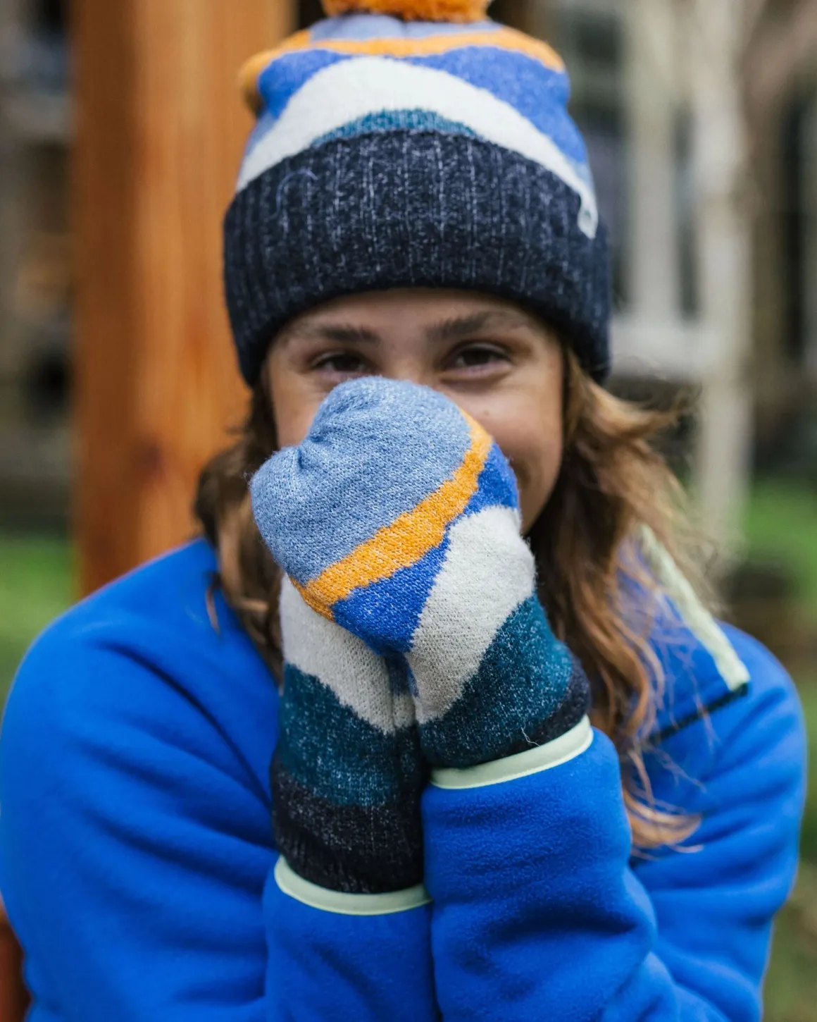 Scenic Recycled Fleece Lined Mittens - Scenic Orange