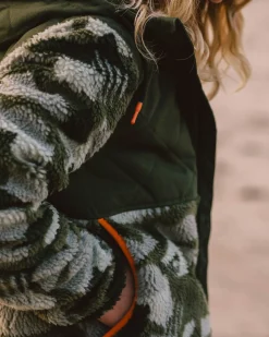 Sefton Recycled Deep-Pile Sherpa Full Zip Fleece - Fir Tree