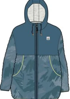 Sefton Recycled Deep-Pile Sherpa Full Zip Fleece - Abstract Mountain Blue Steel