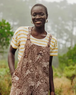 Serenity Overalls - Chestnut Floral Pattern