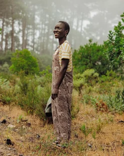 Serenity Overalls - Chestnut Floral Pattern