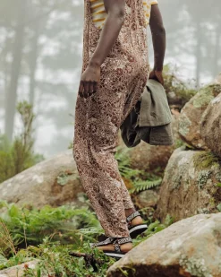 Serenity Overalls - Chestnut Floral Pattern