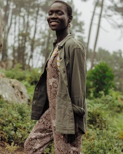 Serenity Overalls - Chestnut Floral Pattern