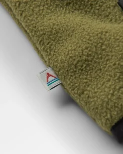 Set Off Recycled Polar Hooded Fleece - Black/Khaki Green