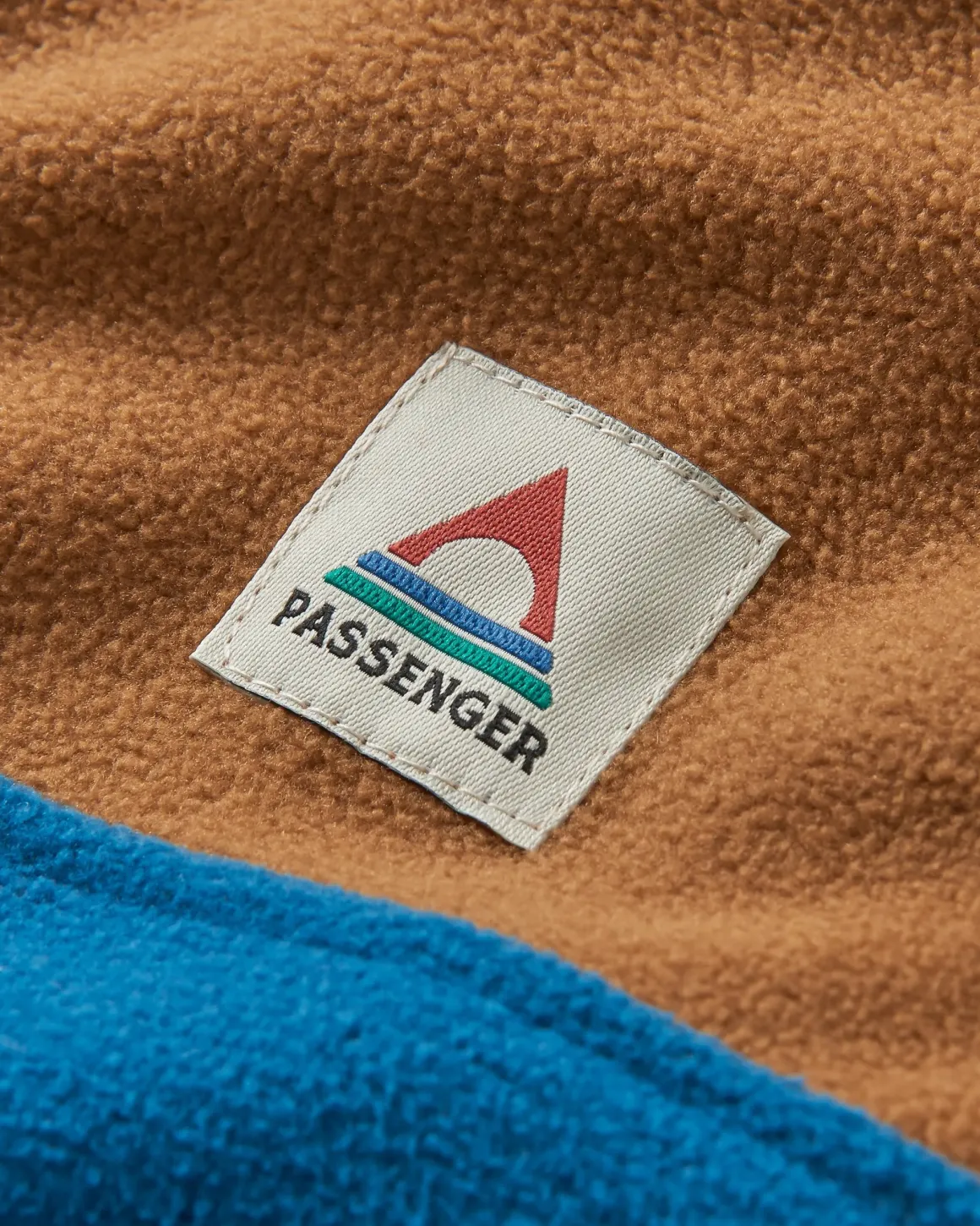 Set Off Recycled Polar Hooded Fleece - Toffee/Blue Steel