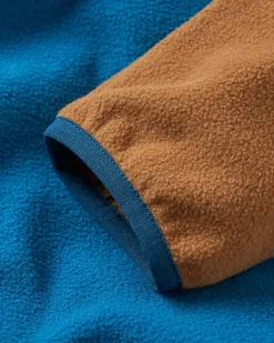 Set Off Recycled Polar Hooded Fleece - Toffee/Blue Steel