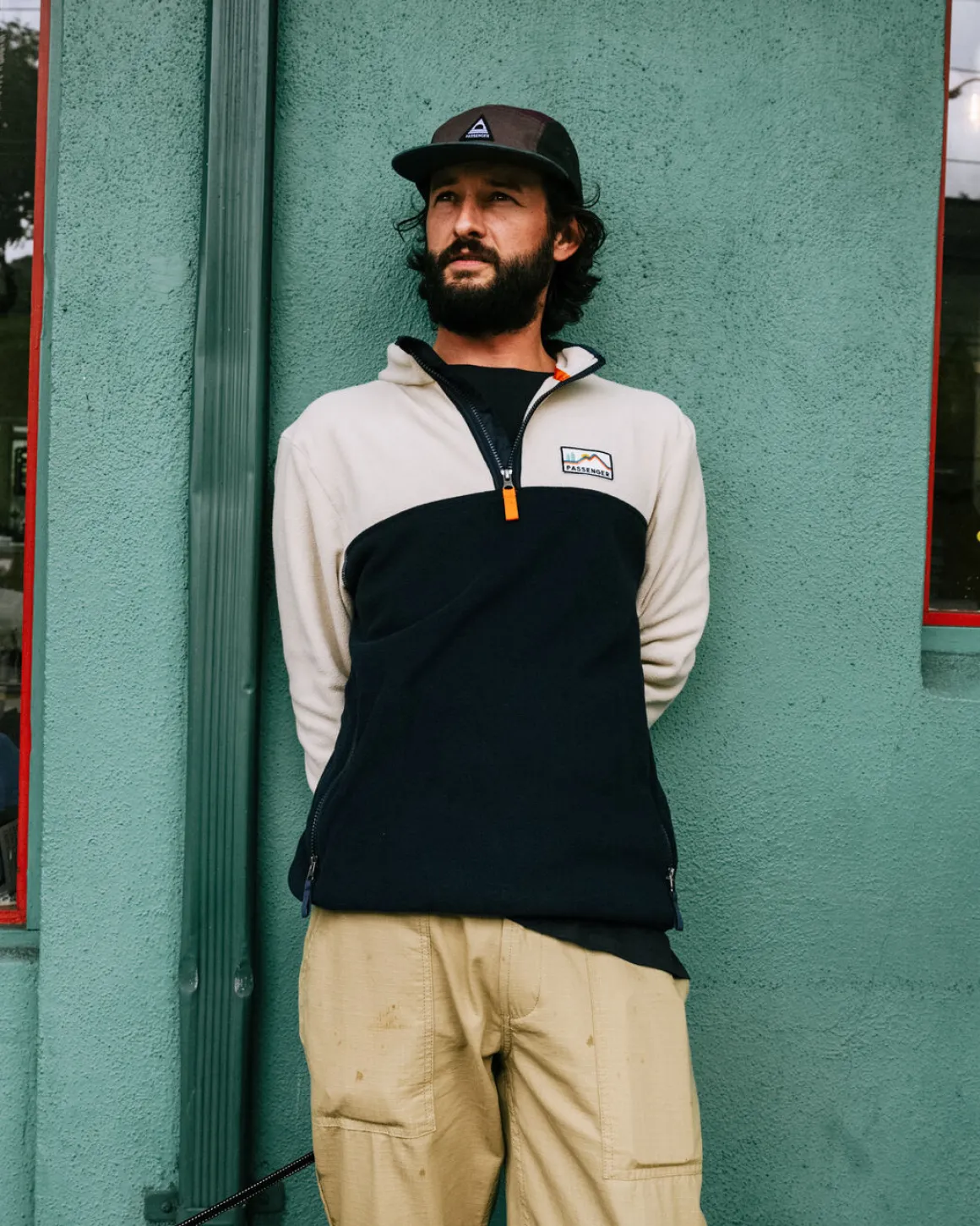 Set Off Recycled Polar Quarter Zip Fleece - Oatmeal