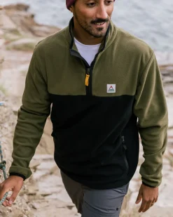 Set Off Recycled Polar Quarter Zip Fleece - Khaki