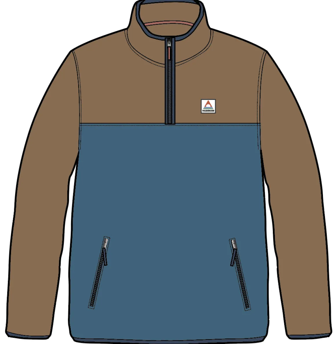 Set Off Recycled Polar Quarter Zip Fleece - Khaki