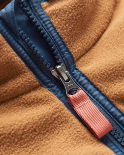 Set Off Recycled Polar Quarter Zip Fleece - Toffee/Blue Steel