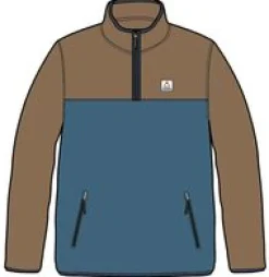 Set Off Recycled Polar Quarter Zip Fleece - Toffee/Blue Steel