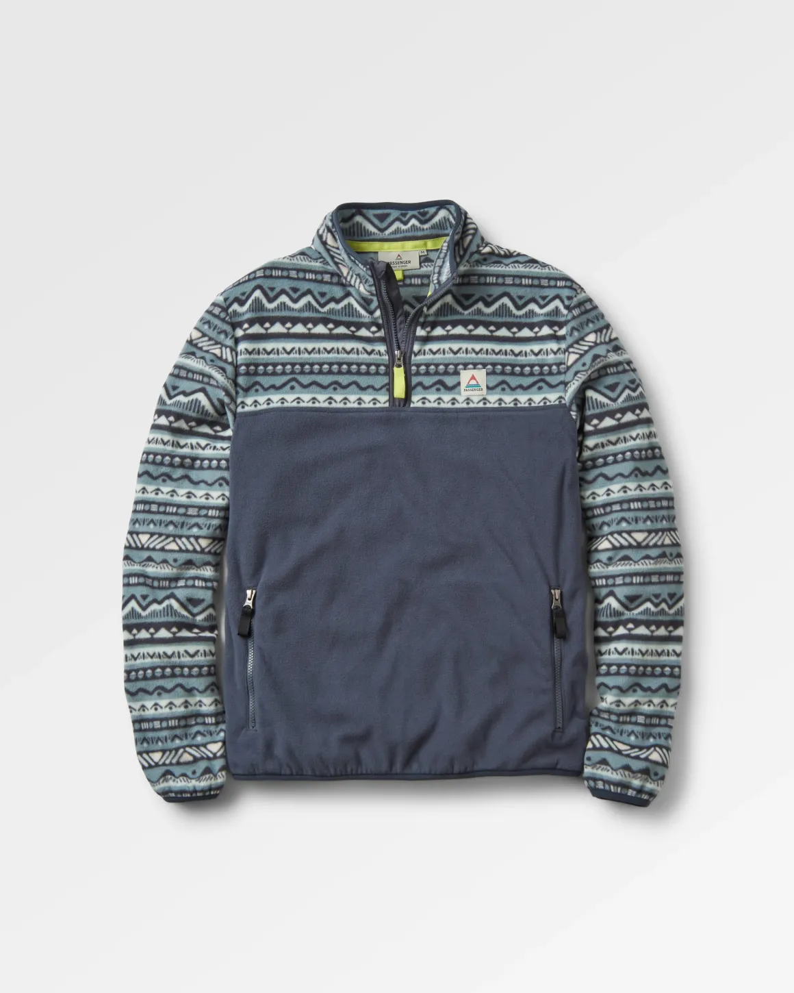 Set Off Recycled Polar Quarter Zip Fleece - Mountain Geo Stormy Sea