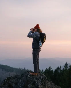 Set Off Recycled Polar Quarter Zip Fleece - Mountain Geo Stormy Sea