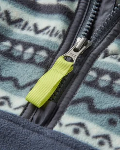 Set Off Recycled Polar Quarter Zip Fleece - Mountain Geo Stormy Sea