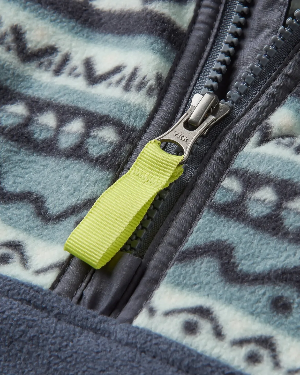 Set Off Recycled Polar Quarter Zip Fleece - Mountain Geo Stormy Sea