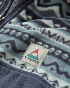 Set Off Recycled Polar Quarter Zip Fleece - Mountain Geo Stormy Sea
