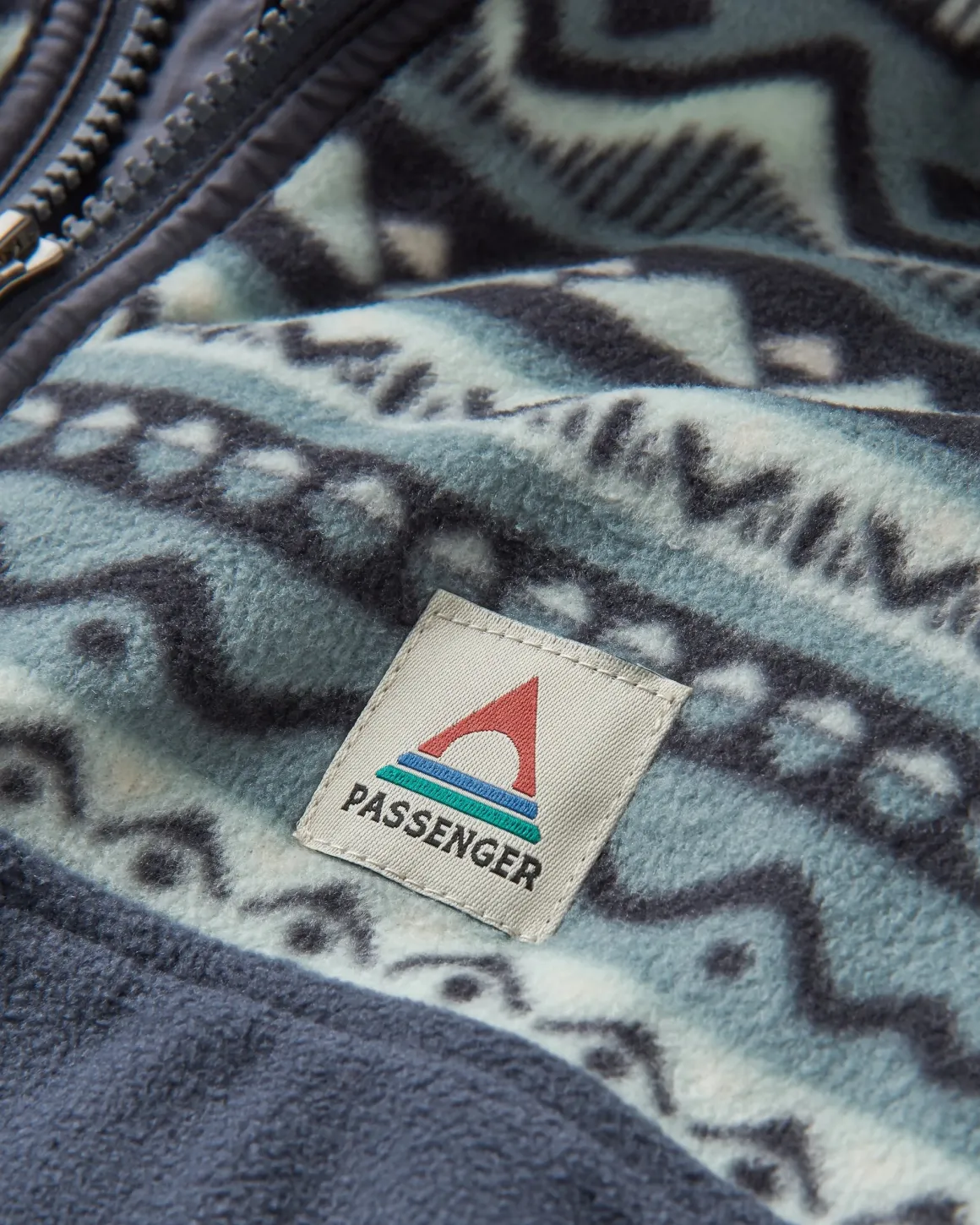 Set Off Recycled Polar Quarter Zip Fleece - Mountain Geo Stormy Sea