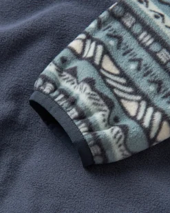 Set Off Recycled Polar Quarter Zip Fleece - Mountain Geo Stormy Sea