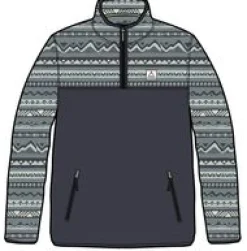 Set Off Recycled Polar Quarter Zip Fleece - Mountain Geo Stormy Sea