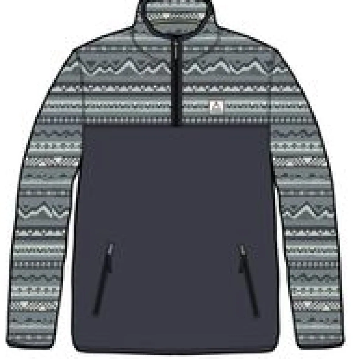 Set Off Recycled Polar Quarter Zip Fleece - Mountain Geo Stormy Sea