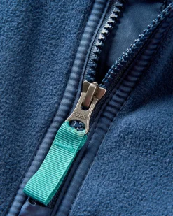 Set Off Recycled Polar Quarter Zip Fleece - Rich Navy/ Burnt Orange