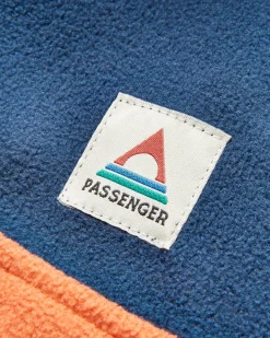 Set Off Recycled Polar Quarter Zip Fleece - Rich Navy/ Burnt Orange