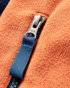 Set Off Recycled Polar Quarter Zip Fleece - Rich Navy/ Burnt Orange
