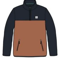 Set Off Recycled Polar Quarter Zip Fleece - Rich Navy/ Burnt Orange
