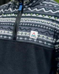 Set Off Recycled Polar Quarter Zip Fleece - Mountain Geo Charcoal